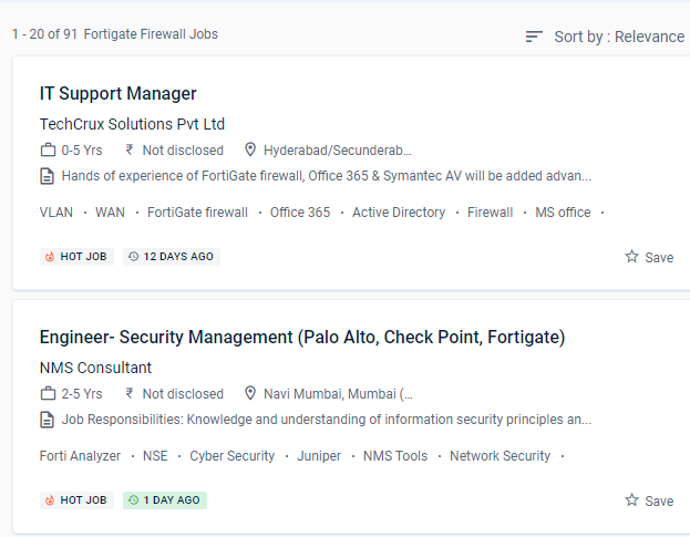 Fortinet Firewall internship jobs in Muscat