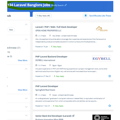 Laravel internship jobs in Sur