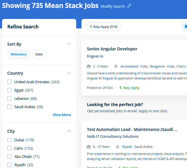 Mean Stack Development internship jobs in Sur
